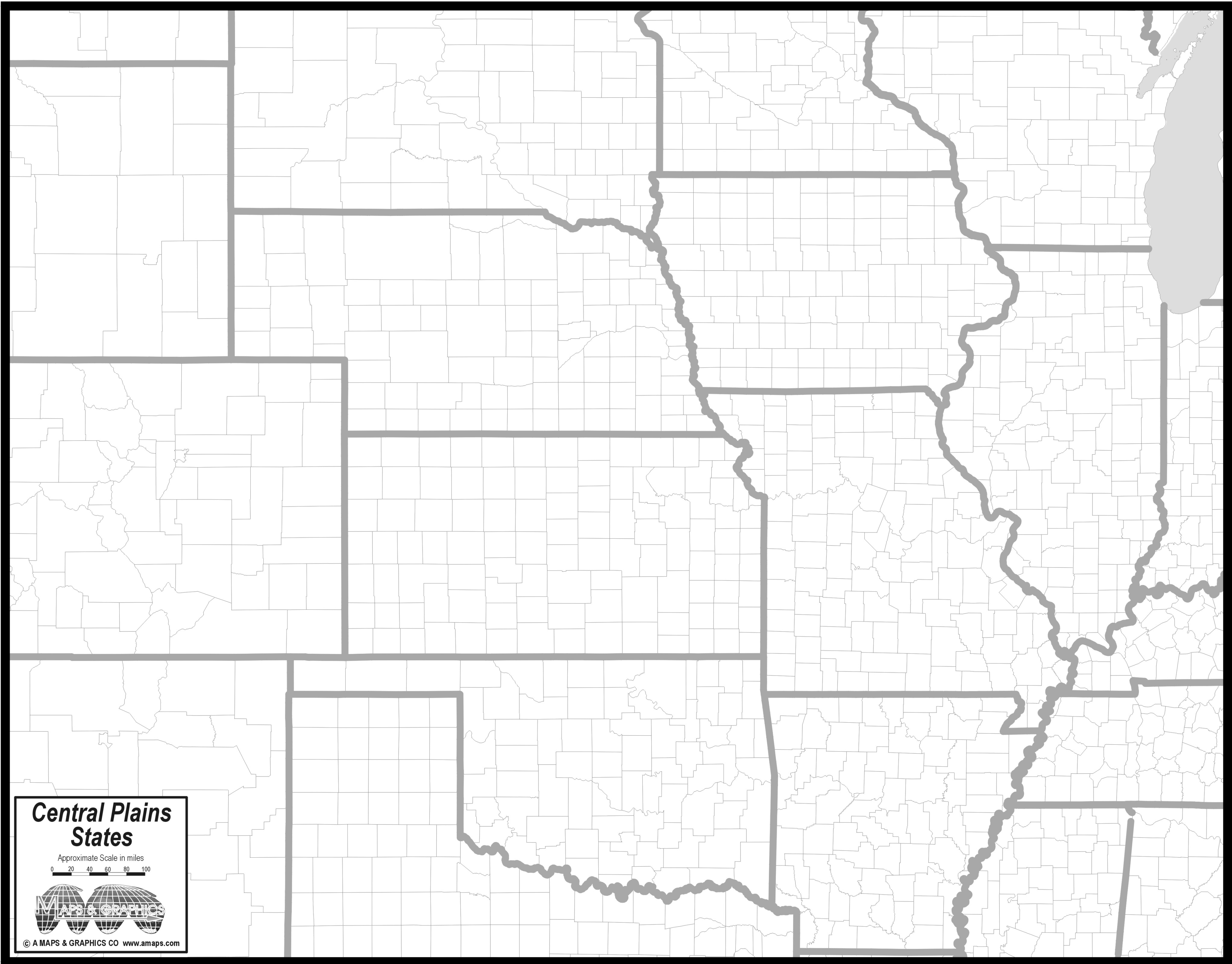 FREE MAP CENTRAL PLAINS STATES